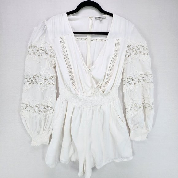 Guess Pants - Guess Shorts Romper Adult Small Frosted White Jumpsuit Playsuit  Womens